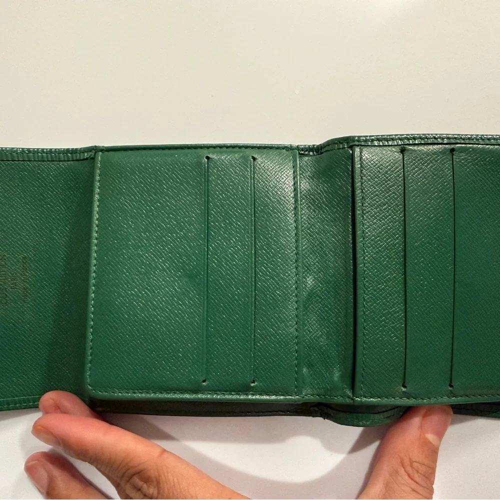 Louis Vuitton Bamboo Green Epi Leather Porte Billes Compact Wallet